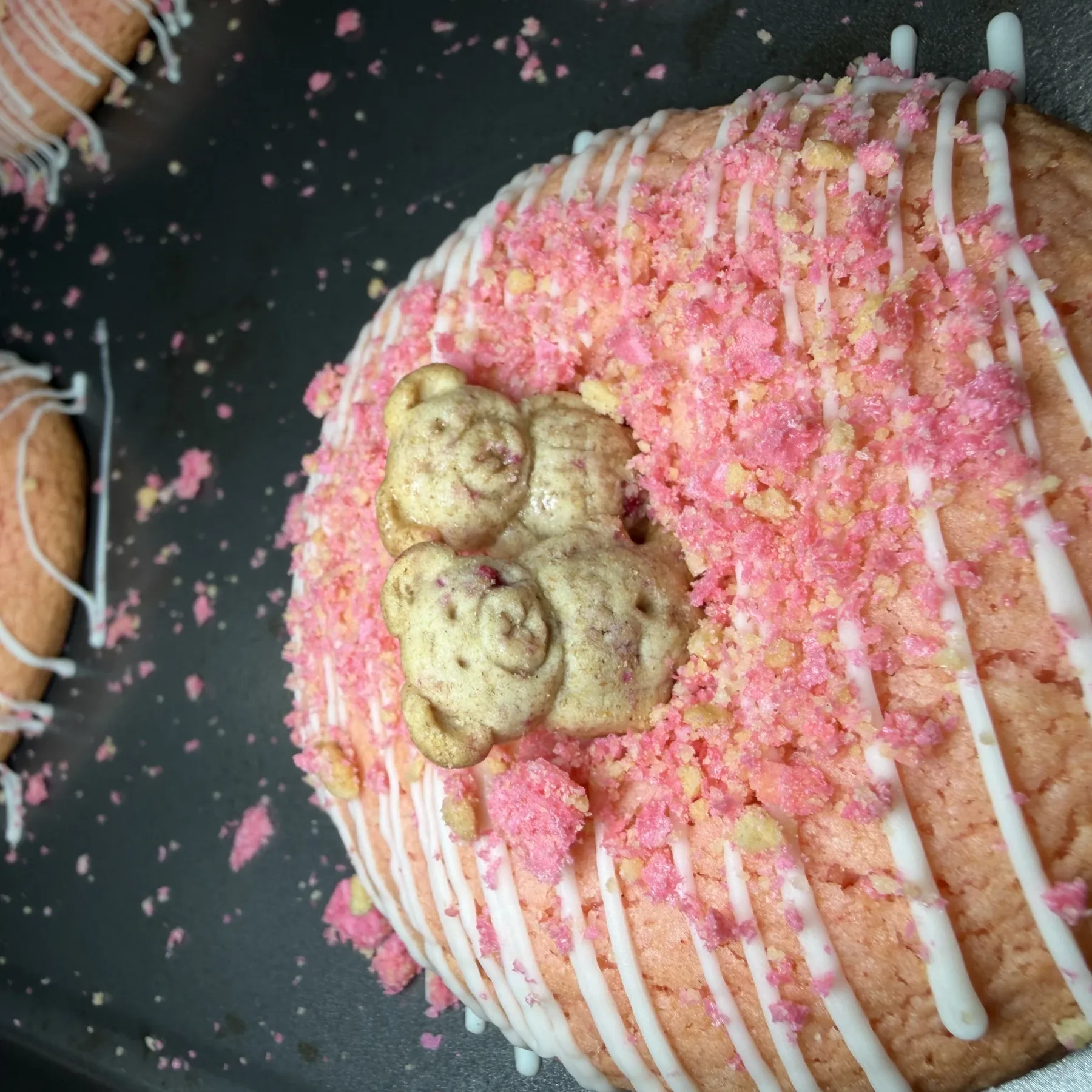 This is one of our many flavors, a strawberry shortcake cookie 